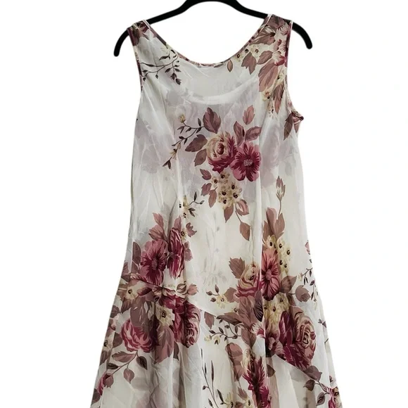 Vintage 90s Cowl Neck Dress Asymmetric Beaded Sequin Feminine Romantic - Picture 7 of 9